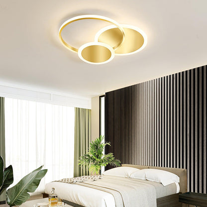 Circles LED Ceiling Light | Gold Finish | 3 Lighting Rings