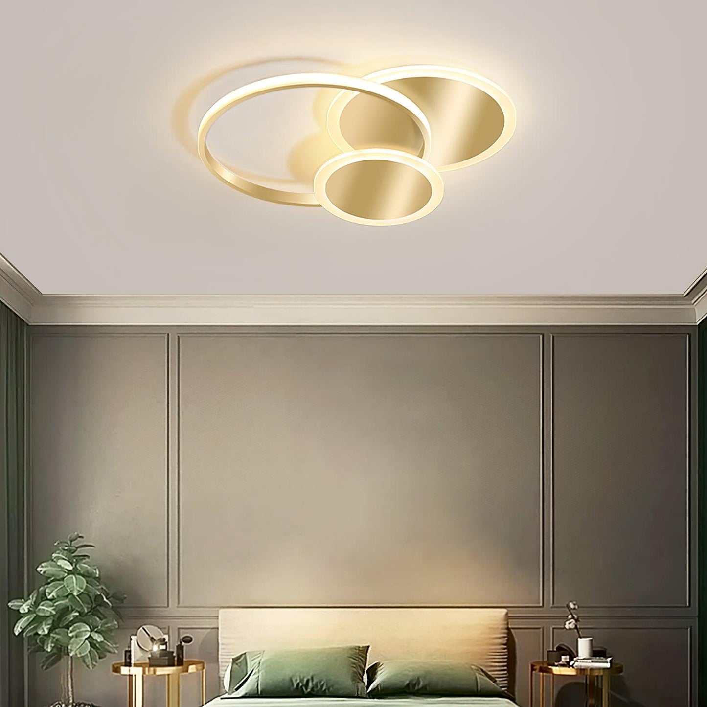 Circles LED Ceiling Light | Gold Finish | 3 Lighting Rings