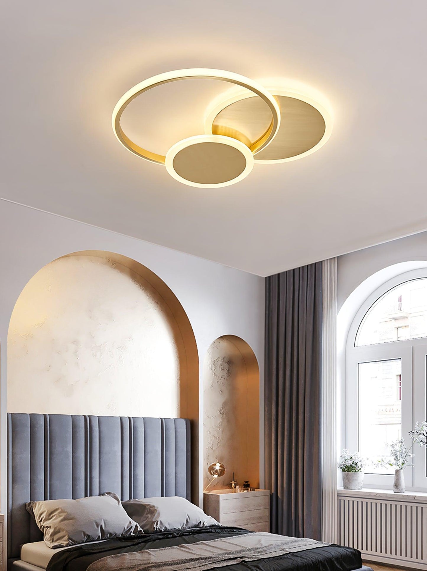 Circles LED Ceiling Light | Gold Finish | 3 Lighting Rings