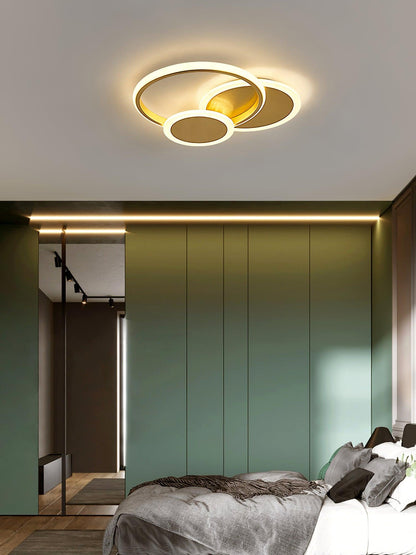 Circles LED Ceiling Light | Gold Finish | 3 Lighting Rings