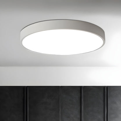 Circular Slimline Ceiling Light | Metal & Acrylic | Black or White