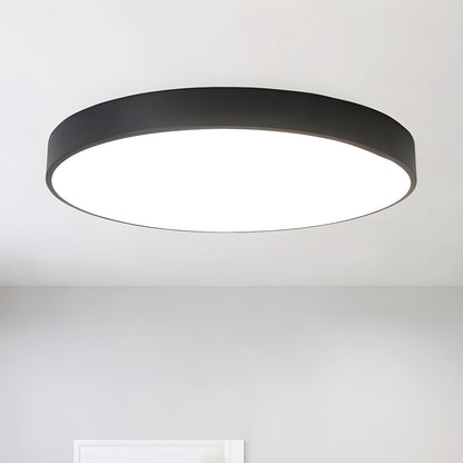 Circular Slimline Ceiling Light | Metal & Acrylic | Black or White