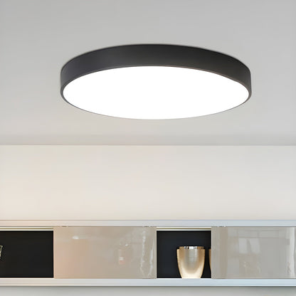 Circular Slimline Ceiling Light | Metal & Acrylic | Black or White