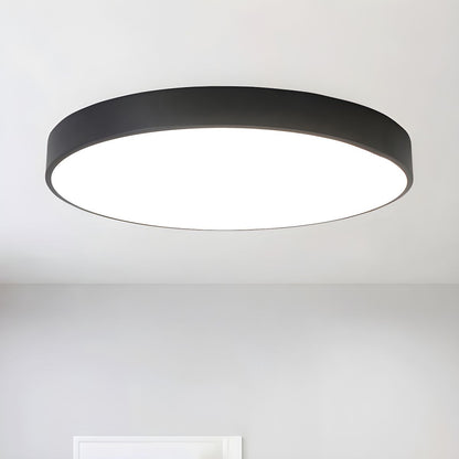 Circular Slimline Ceiling Light | Metal & Acrylic | Black or White