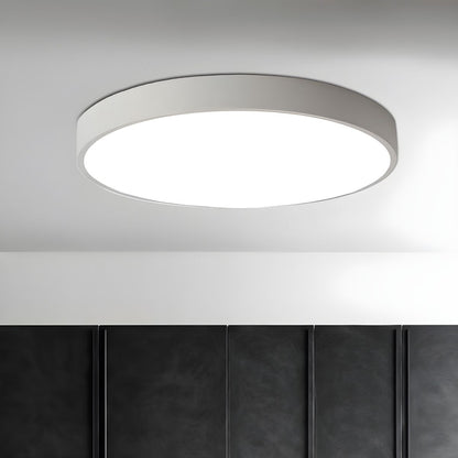 Circular Slimline Ceiling Light | Metal & Acrylic | Black or White