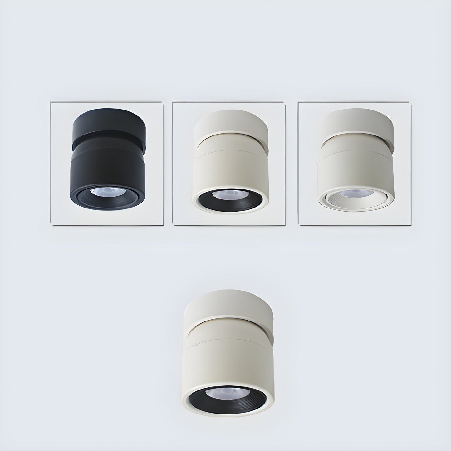 Clara Rotating Surface Downlight | Metal/Aluminum/Acrylic | Black/White