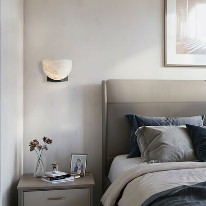 Clara Sconce | Alabaster Shade | Bronze/Black/Nickel Finish