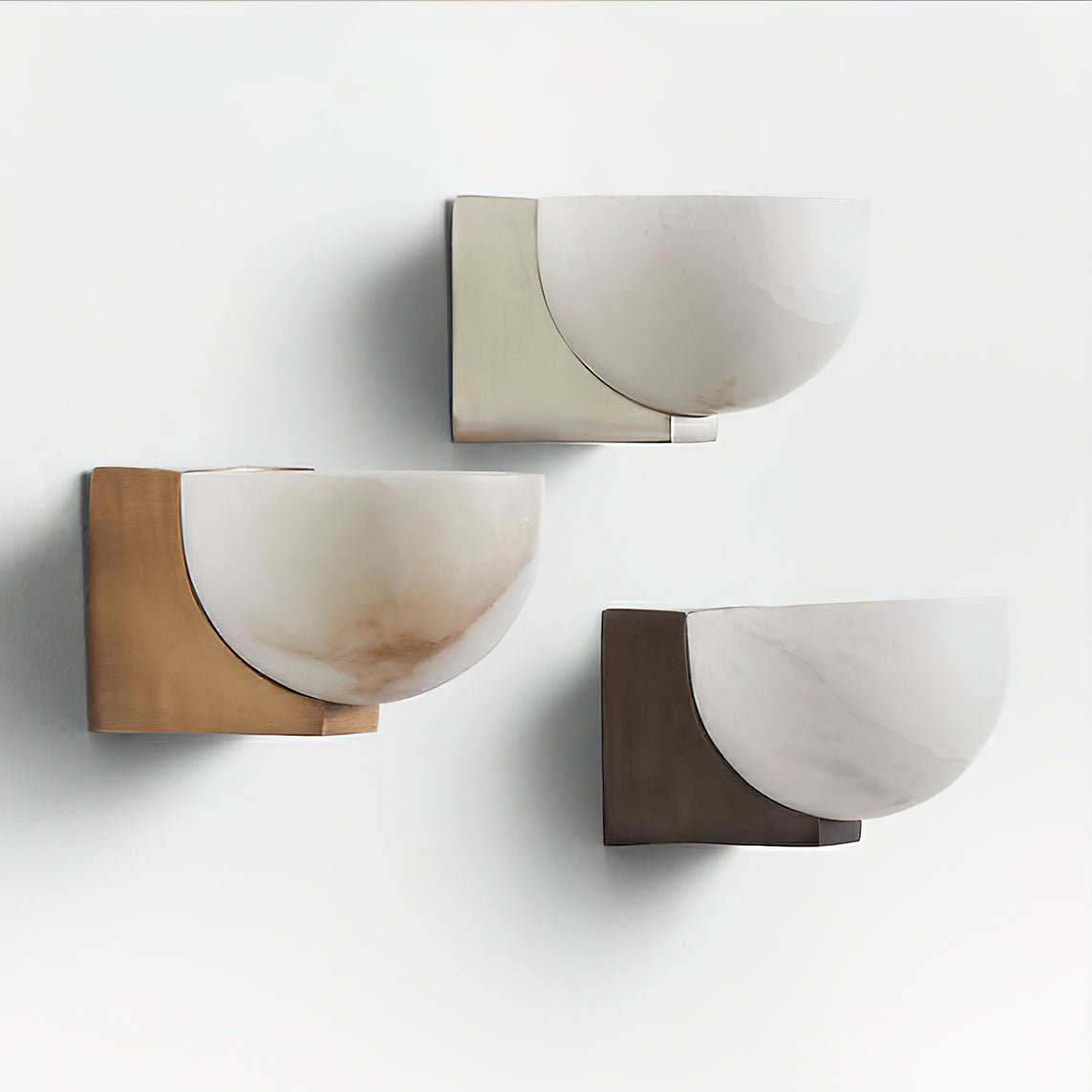 Clara Sconce | Alabaster Shade | Bronze/Black/Nickel Finish