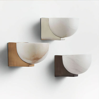 Clara Sconce | Alabaster Shade | Bronze/Black/Nickel Finish