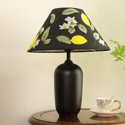 Clara Table Lamp | Walnut Base | Plaid Shade