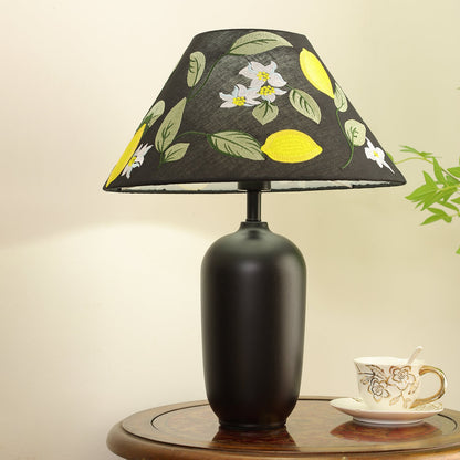 Clara Table Lamp | Walnut Base | Plaid Shade