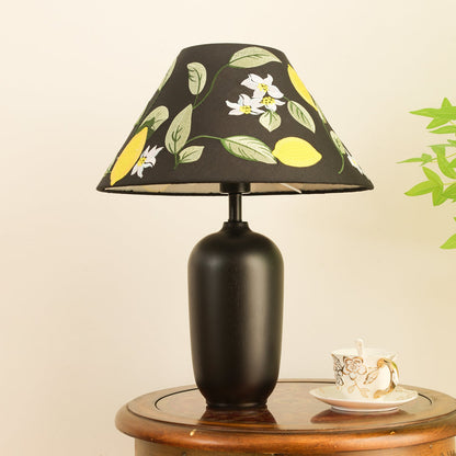 Clara Table Lamp | Walnut Base | Plaid Shade