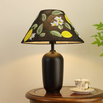 Clara Table Lamp | Walnut Base | Plaid Shade