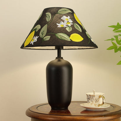 Clara Table Lamp | Walnut Base | Plaid Shade