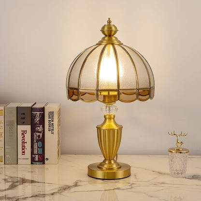 Clarissa Table Lamp | Brass & Glass | White Shade