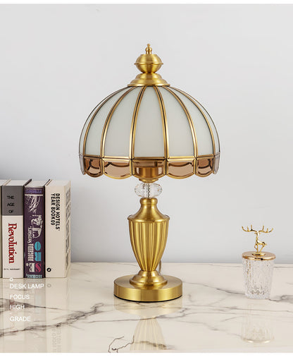 Clarissa Table Lamp | Brass & Glass | White Shade