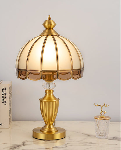 Clarissa Table Lamp | Brass & Glass | White Shade