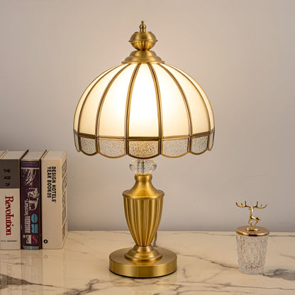 Clarissa Table Lamp | Brass & Glass | White Shade
