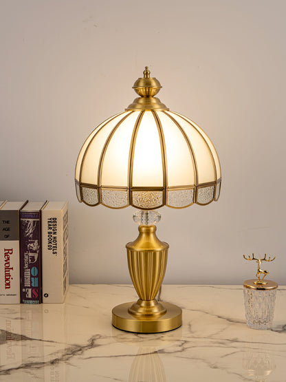 Clarissa Table Lamp | Brass & Glass | White Shade