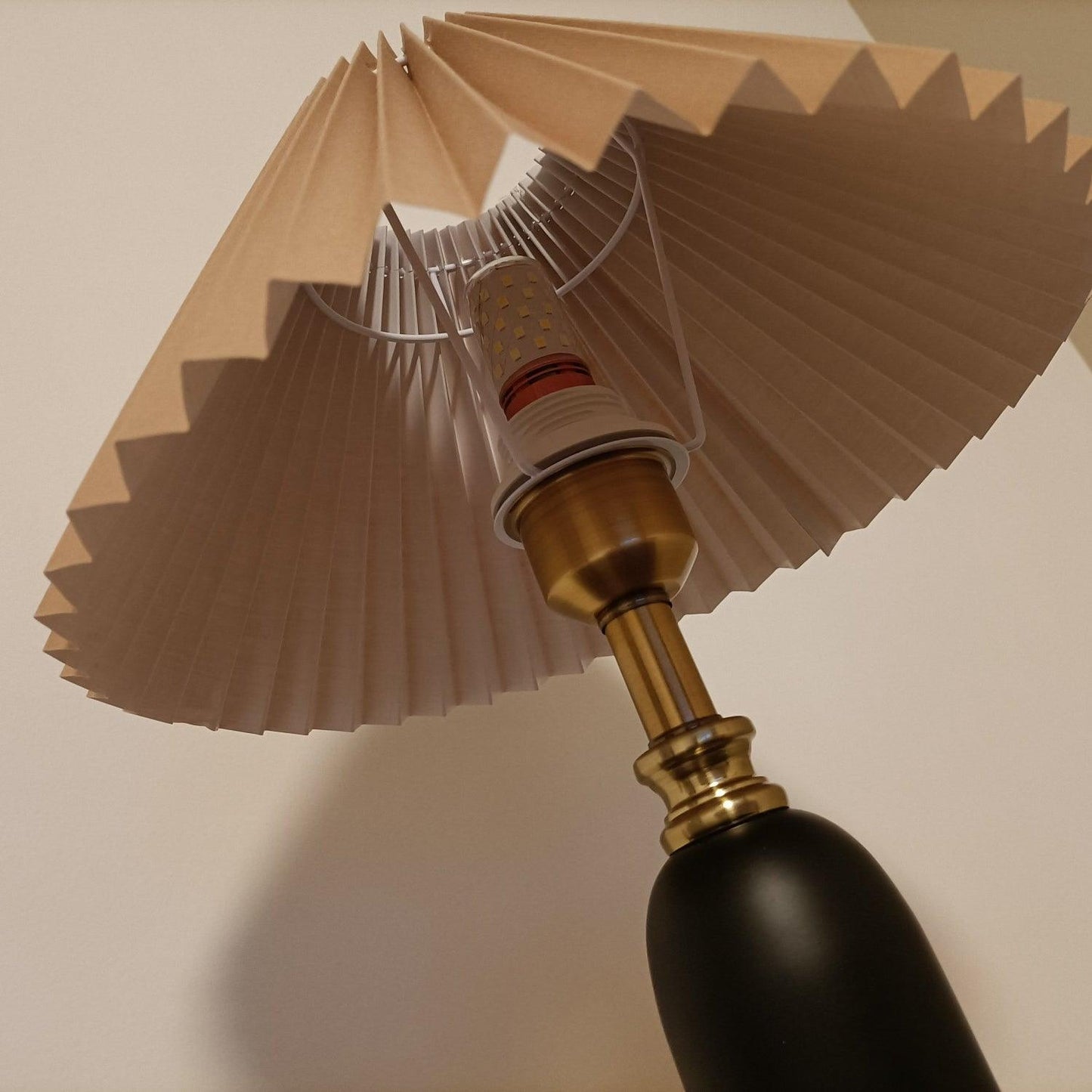 Classic Table Lamp | Metal, Iron, Fabric | Antique Brass Finish