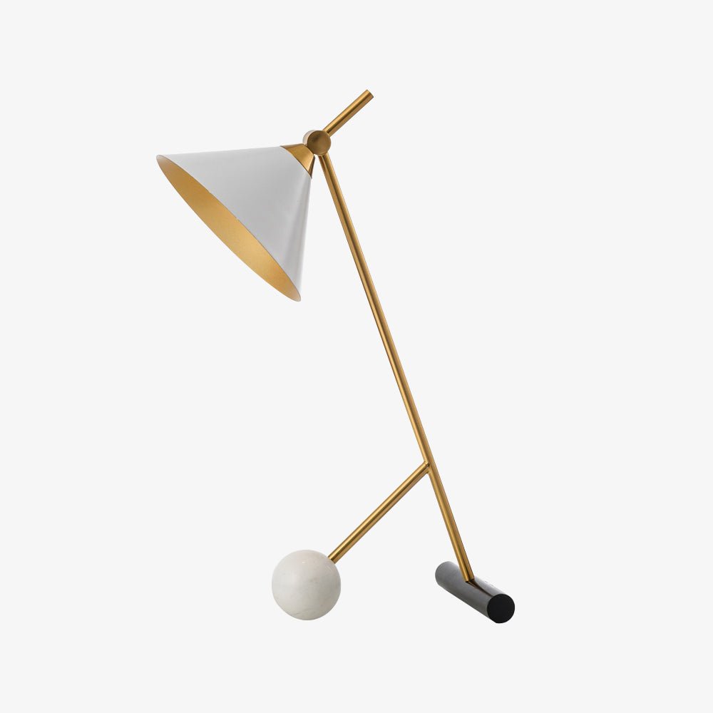 Cleo Table Lamp | Iron & Marble | Gold, Black, White