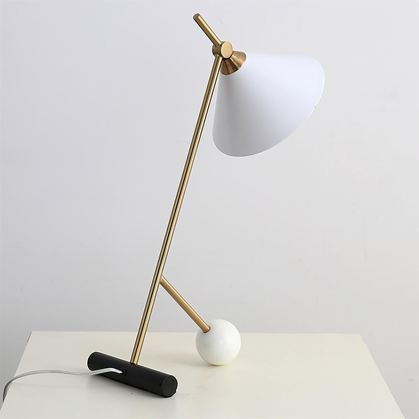Cleo Table Lamp | Iron & Marble | Gold, Black, White