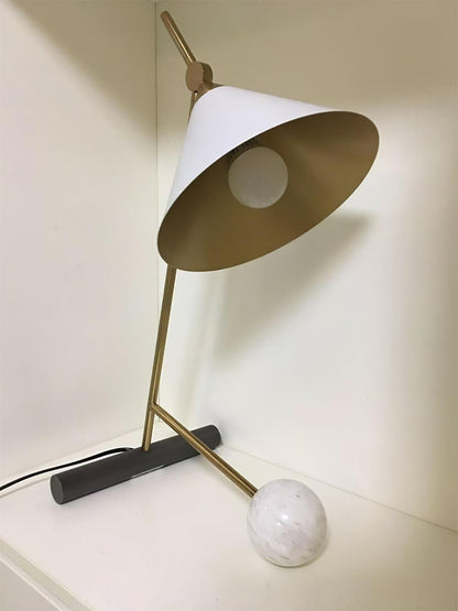 Cleo Table Lamp | Iron & Marble | Gold, Black, White