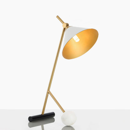 Cleo Table Lamp | Iron & Marble | Gold, Black, White
