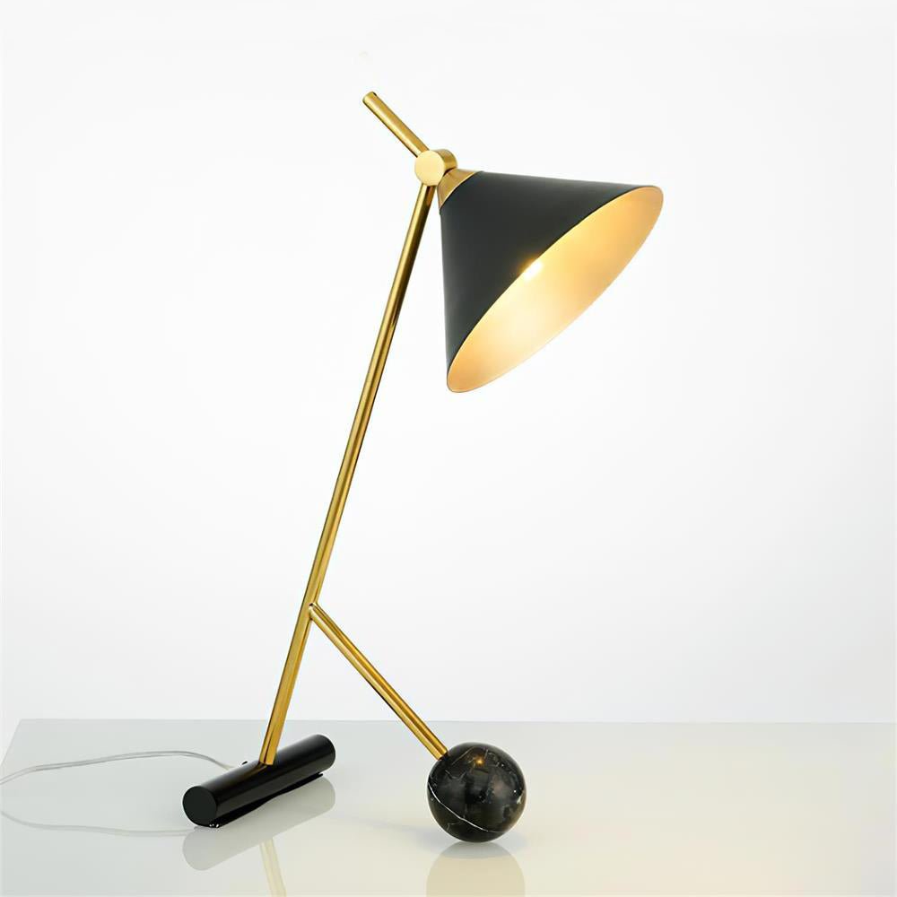 Cleo Table Lamp | Iron & Marble | Gold, Black, White