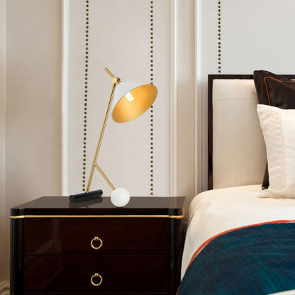 Cleo Table Lamp | Iron & Marble | Gold, Black, White