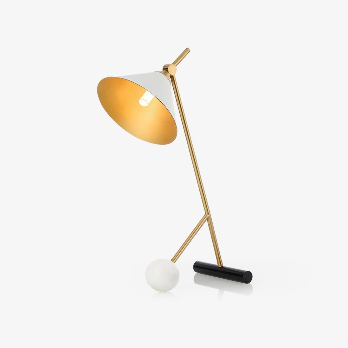 Cleo Table Lamp | Iron & Marble | Gold, Black, White