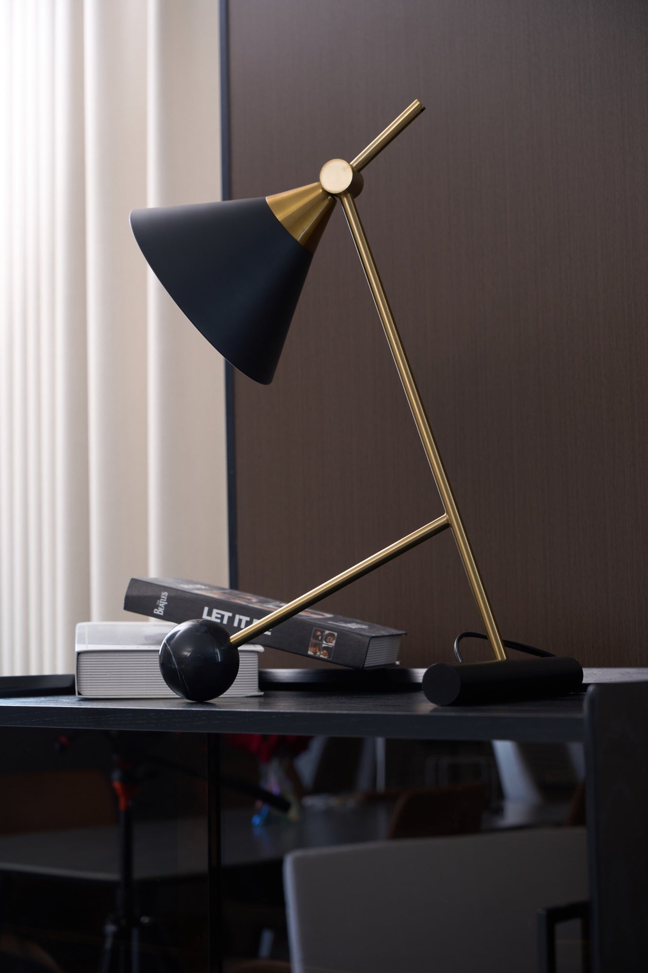 Cleo Table Lamp | Iron & Marble | Gold, Black, White