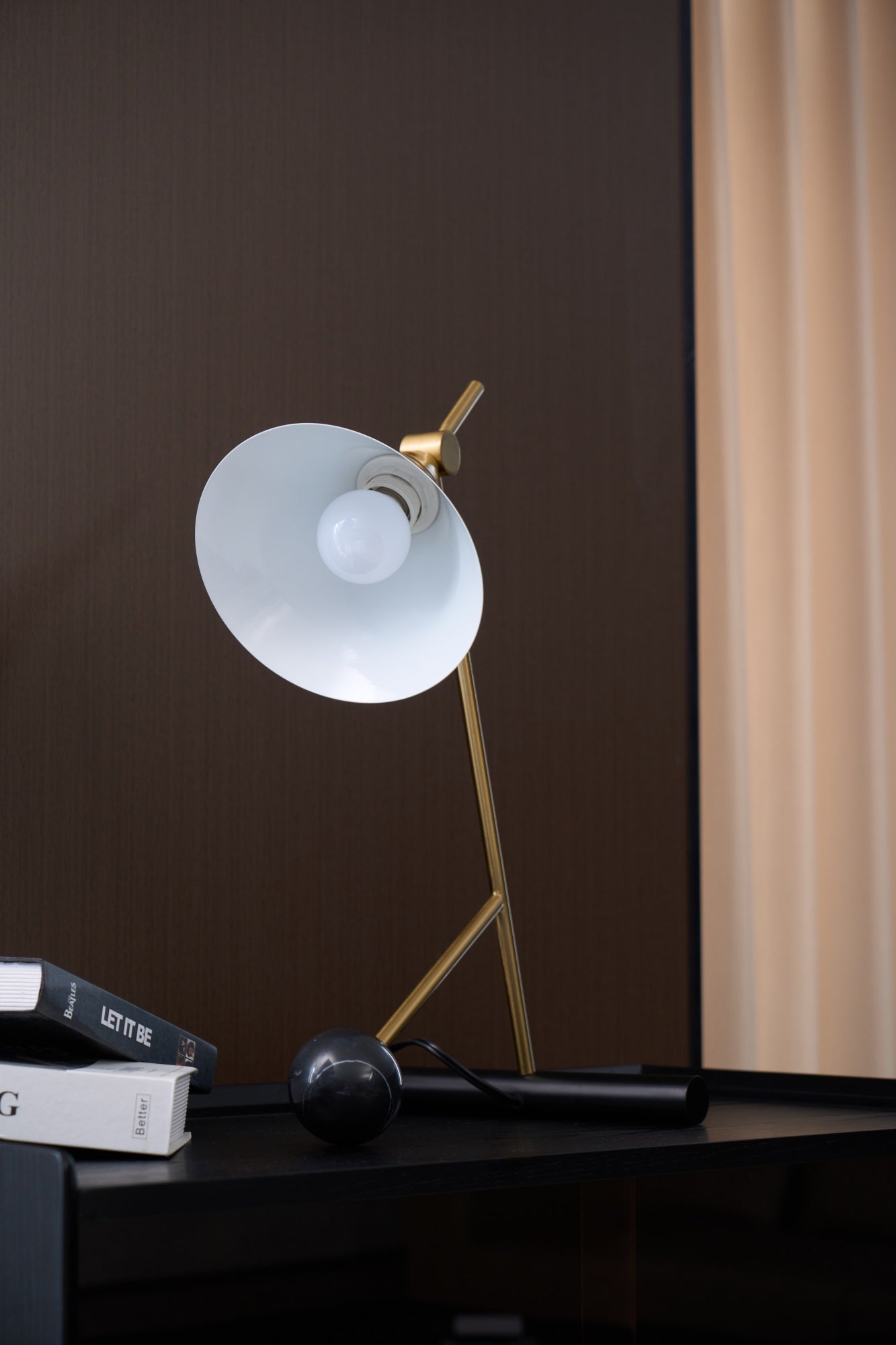 Cleo Table Lamp | Iron & Marble | Gold, Black, White