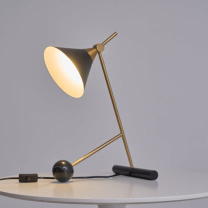 Cleo Table Lamp | Iron & Marble | Gold, Black, White