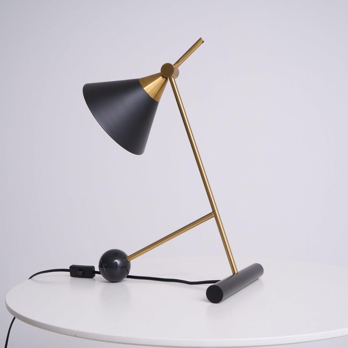 Cleo Table Lamp | Iron & Marble | Gold, Black, White