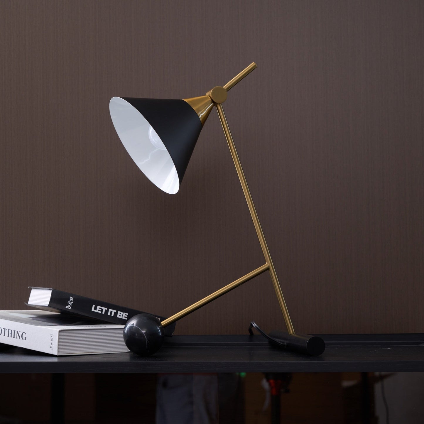 Cleo Table Lamp | Iron & Marble | Gold, Black, White