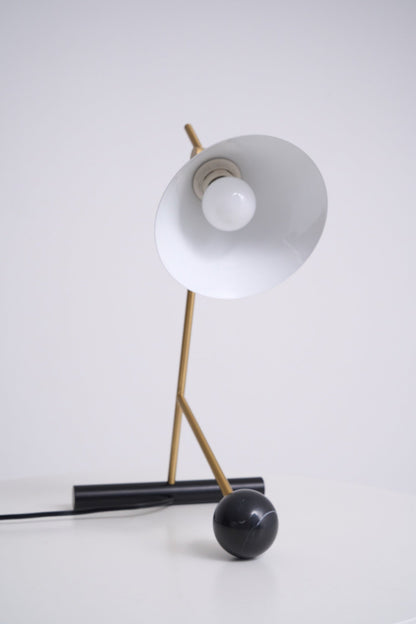 Cleo Table Lamp | Iron & Marble | Gold, Black, White