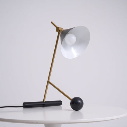 Cleo Table Lamp | Iron & Marble | Gold, Black, White