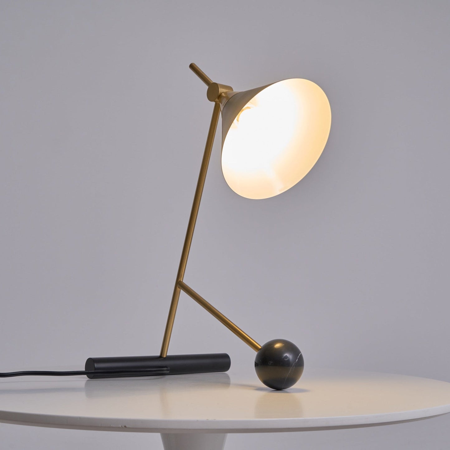 Cleo Table Lamp | Iron & Marble | Gold, Black, White