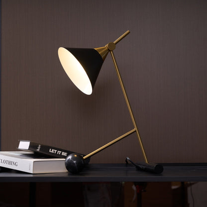 Cleo Table Lamp | Iron & Marble | Gold, Black, White