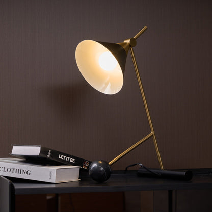 Cleo Table Lamp | Iron & Marble | Gold, Black, White