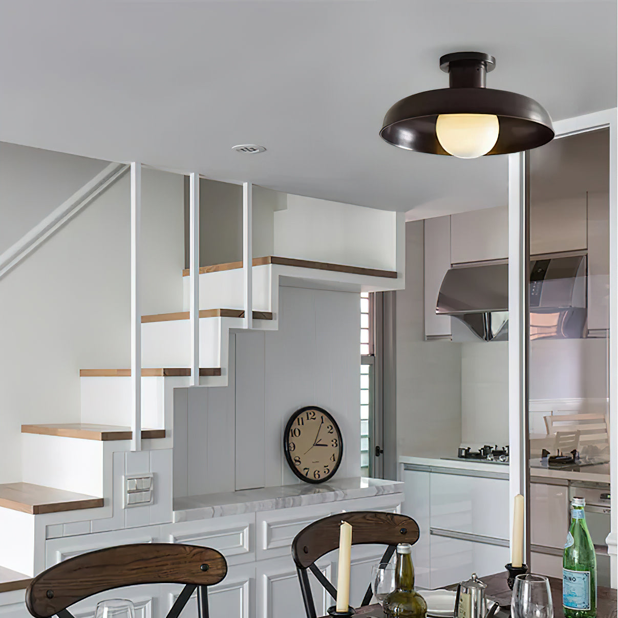 Clifton Ceiling Light | Metal & Glass | Gold & Black