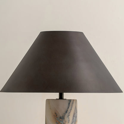 Cline Table Lamp | White Marble Base | Black Shade