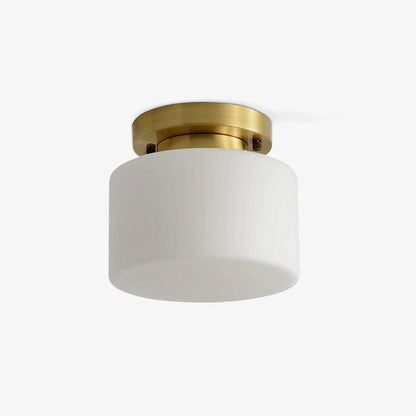 Clinio Flush Mount Ceiling Light | Brass & Glass | White Shade