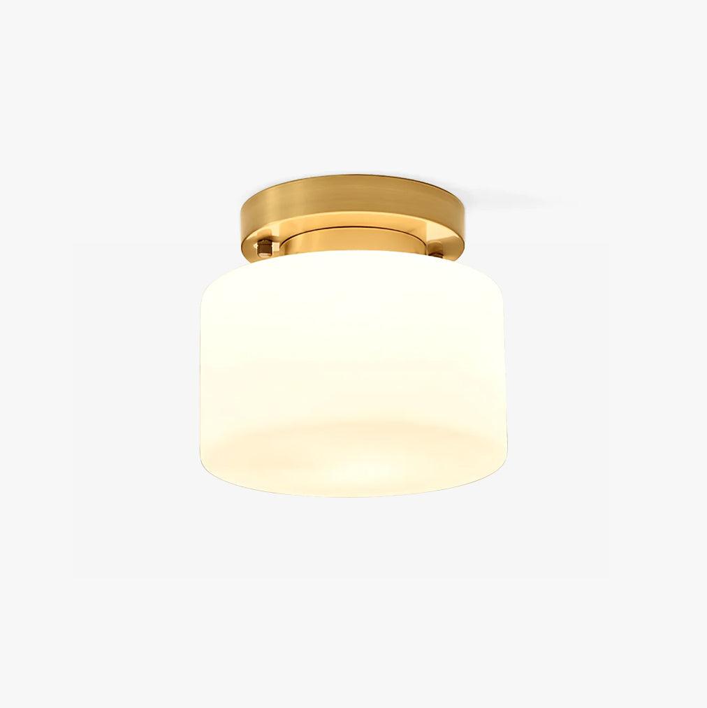 Clinio Flush Mount Ceiling Light | Brass & Glass | White Shade