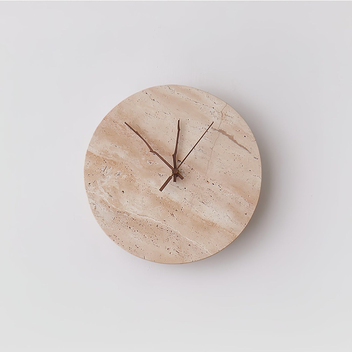 Clock Wall Lamp | Travertine Stone | Yellow