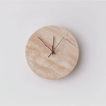 Clock Wall Lamp | Travertine Stone | Yellow