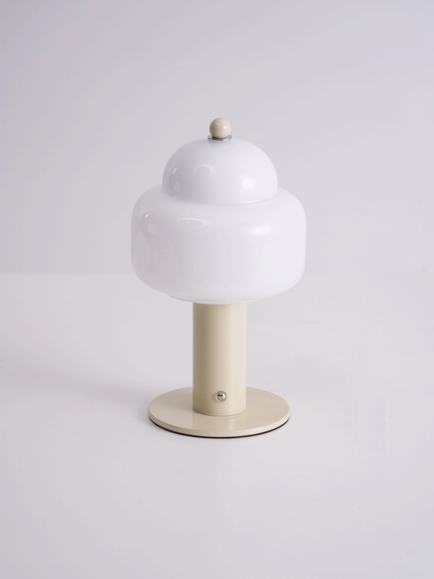 Cloud Dome Table Lamp | Frosted Glass & Metal | Black/Beige