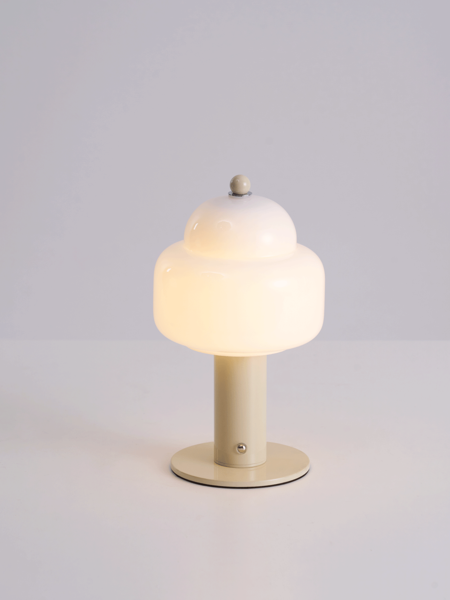 Cloud Dome Table Lamp | Frosted Glass & Metal | Black/Beige