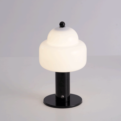 Cloud Dome Table Lamp | Frosted Glass & Metal | Black/Beige